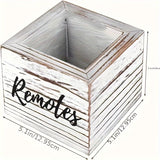 NNETM Rustic Wooden Remote Control Caddy