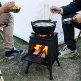 Portable Folding Firewood Camping Stove – Multifunctional Wood Burning BBQ & Picnic Stove