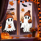 3-Piece Autumn Halloween Window Stickers of Cute Ghost