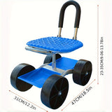NNETM 4-Wheel Rolling Garden Chair Swivel Seat