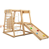 NNETB Solid Wood Kids' Climbing and Sliding Playset