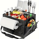 NNETM BBQ Grill Caddy with Towel Holder & Pockets