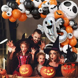 NNETM 105pcs Balloon Garland Kit: Orange & Black with Ghost Skull Balloons for Nightmare Before Christmas, Day of the Dead, Baby Shower. Perfect for Christmas, Halloween Decor
