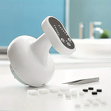 NNETM USB Rechargeable Electric Gua Sha Massager with 6 Heat & Suction Levels - White