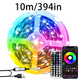 394in/10m Smart Bedroom LED Light, RGB Music Sync Strip Light with 44-Key Remote And App Control, Multiple Modes, Timing, Dimming, Flashing, Suitable for Bedroom, Living Room, Halloween, Christmas Gifts, Holiday Party, And Wedding Decor