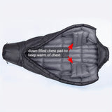 NNETM Winter Down Sleeping Bag Zipper Closure
