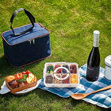 NNETM Portable Insulated Picnic Cooler Lunch Box with Table
