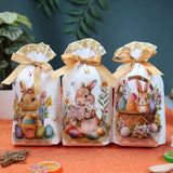 NNETM 50-Pack Easter Bunny Gift Bags with Ribbons
