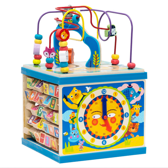 NNETM Wooden Activity Cube Educational Toy for Toddlers