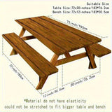 NNETM 3pcs Striped Polyester Elastic Picnic Table Cover Set