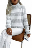Women's Striped Turtleneck Sweater