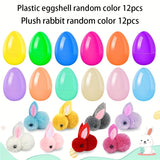 NNETM 42pcs Colorful Easter Eggs with Stuffed Bunny Animals