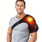 NNETM Black Wireless Heated Shoulder Massager with Adjustable Heating & Vibration