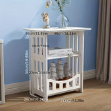 NNETM Plastic Side Table with Shelves - White