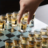 Glass Chess Drinking Game Set