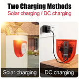 NNETM Solar-Powered Security Alarm Light with 129dB Gunshot and Dog Barking Sounds