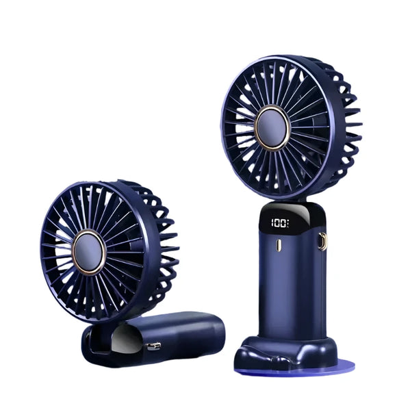 NNEOBA Foldable Handheld Mini Fan with Phone Stand (Blue)