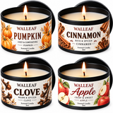 4pcs Fall Scented Soy Wax Candle Gift Set 3 oz