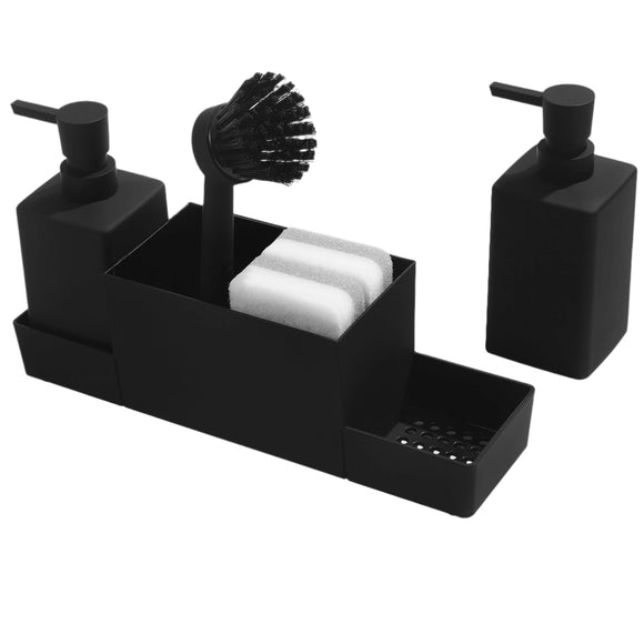 NNETM Double Soap Dispenser Set with Sponge Holder