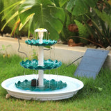 NNETM Solar-Powered 3 Tier Bird Bath Fountain Set