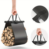 NNETM Metal Firewood Rack Indoor Outdoor Use