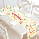 NNETM Beige Polyester Ramadan Kareem Table Runner