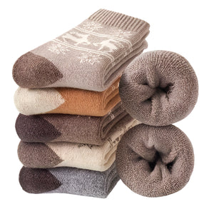 NNETM Women's Thermal Wool Christmas Socks (5 Pairs)