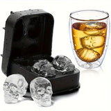 NNETM 3D Skull Ice Cube Tray Maker - 4Pcs