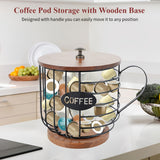 NNETM Coffee Pod Holder with Wooden Base