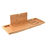 NNEOBA Expandable Wooden Bathtub Caddy Tray with Storage