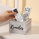 NNETM Rustic Wooden Remote Control Caddy