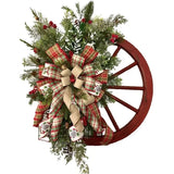 NNEOBA Wooden Christmas Roulette Wheel Wreath Decoration