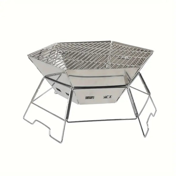 NNETM Hexagonal Stainless Steel Wood Stove