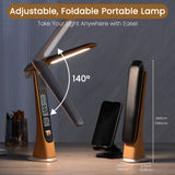 Foldable Rechargeable LED Desk Lamp with Time and Date Display