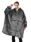 NNETM Men's Deep Gray Hooded Zip-Up Jacket