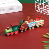 NNETM 1pc Christmas Train Painted Wooden Toys Table Top Ornament Home Decoration, Christmas Gifts, Party Favors