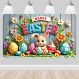NNETM Easter Bunny Eggs Banner Polyester Decoration