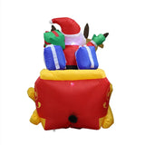 NNEOBA Christmas Santa Reindeer Sleigh Inflatable LED Yard Decor