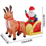 NNEOBA Christmas Santa Reindeer Sleigh Inflatable LED Yard Decor