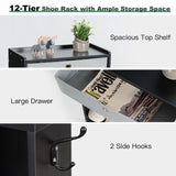 NNECW 13-tier Vertical Shoe Rack with Removable Drawer