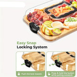 NNETM Bamboo Cheese Tray with Acrylic Lid