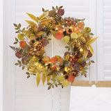 NNETM Autumn Glow: LED Light Wreath with Artificial Foliage