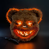 LED-Lit Blood-Dripping Bear Horror Mask – Glowing Eyes