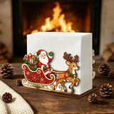 Wooden Santa Sleigh Reindeer Christmas Napkin Holder
