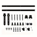 NNETM Sliding Barn Door Hardware Kit Black Metal Rail