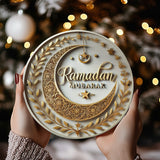NNETM Ramadan Mubarak Aluminum Crescent Star Decor