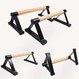 NNETM 1 Pair Push-up Parallettes Bars(Black Beech Wood)