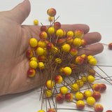 100 Count 6.5CM Autumn Artificial Berry Branches with Hand-Twisted Stems
