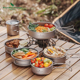 NNETM Camping Cookware Set Foldable Outdoor (5pcs)