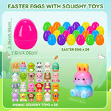 NNETM Set of 24 Pre-Filled Easter Eggs with Squishy Toys